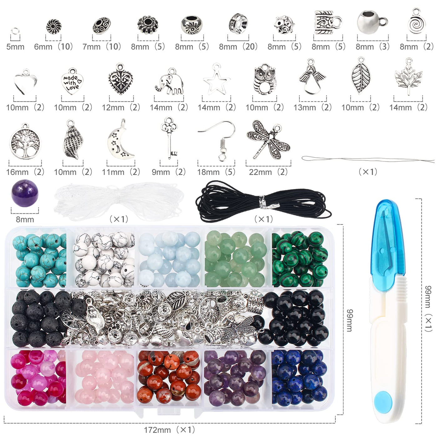 Fabriquez votre Propre Ensemble De Bijoux, Perles Rondes En Pierres Précieuses Naturelles