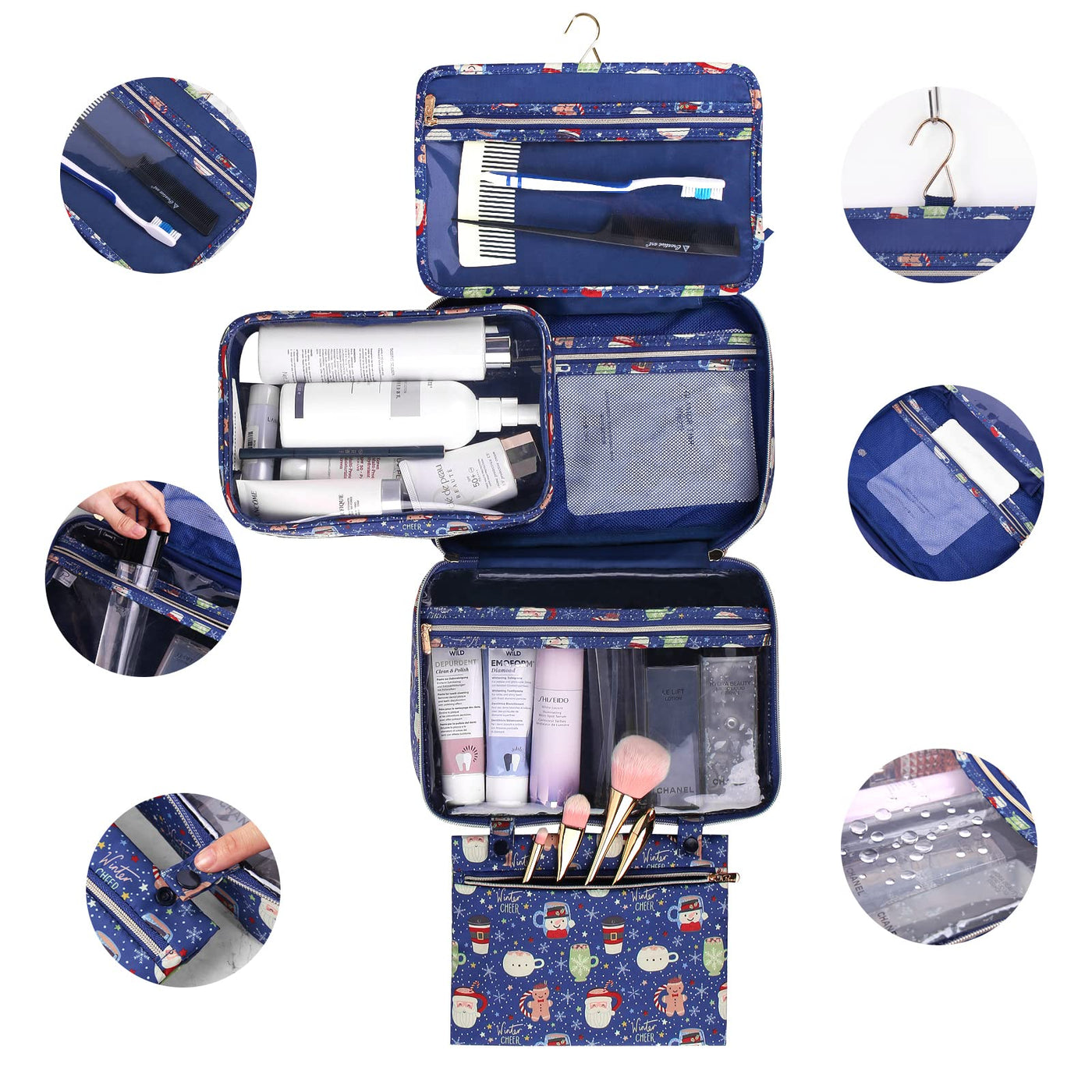 Toiletry bags to hang up Travel toiletry bag Large waterproof cosmetic bag