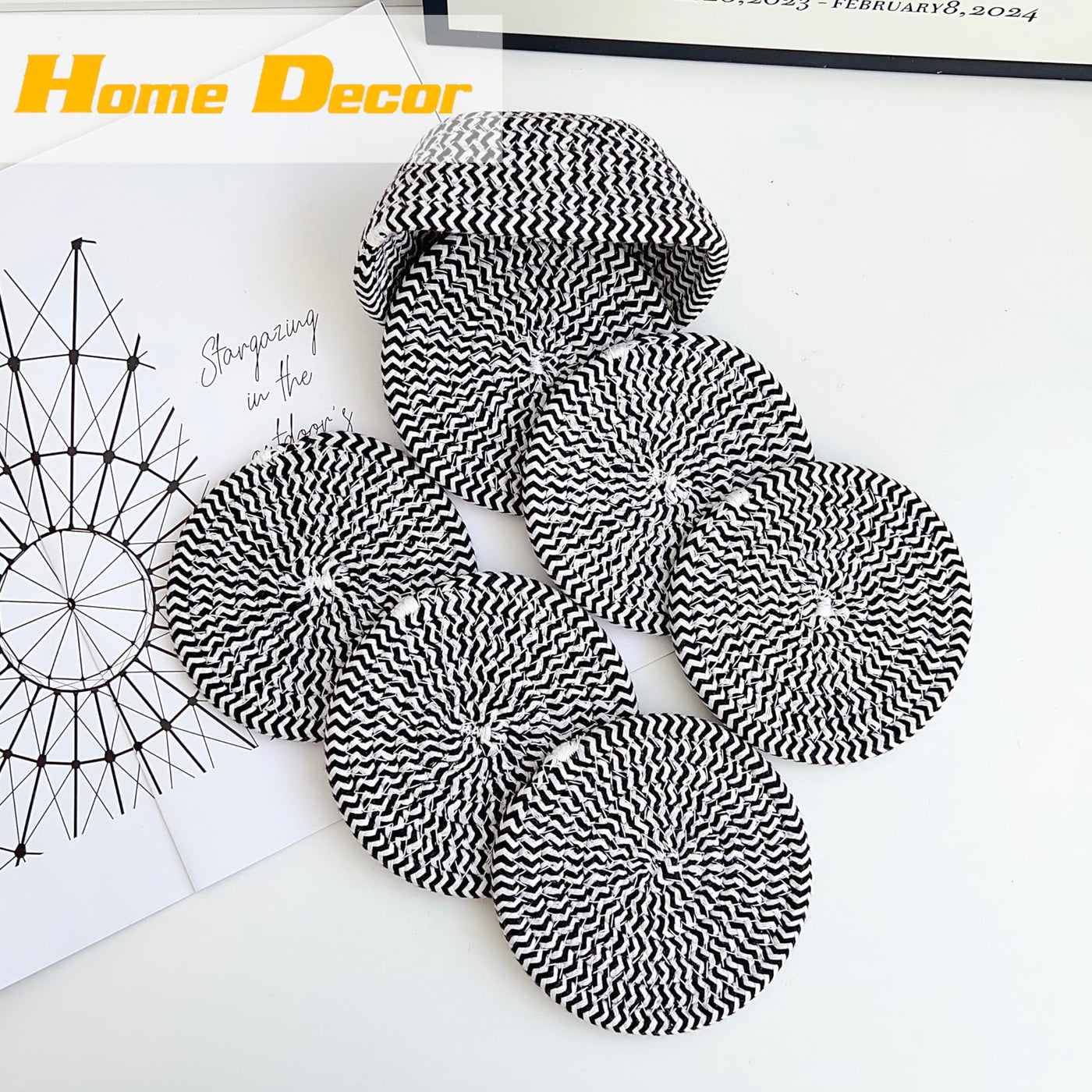 Verres à sous-verre Boho avec panier de rangement