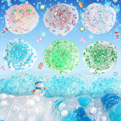 Build a Snowman Kit with clay and children's Clear Slime