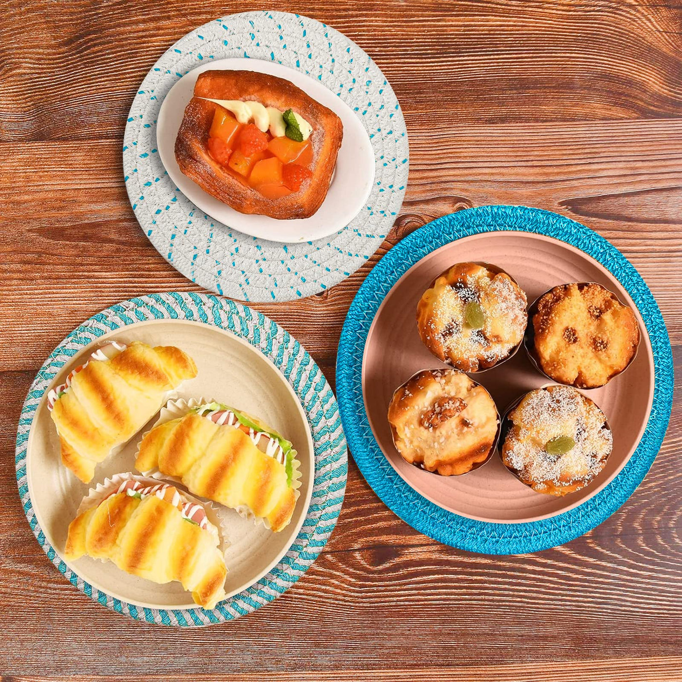 Support de Pot Chaud de Tapis de Tissage de Fil de Coton