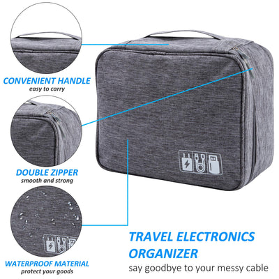 Electronic bag Large organizer for electronic accessories Waterproof cable bag for cables SD cards Hard drives Power bank USB sticks