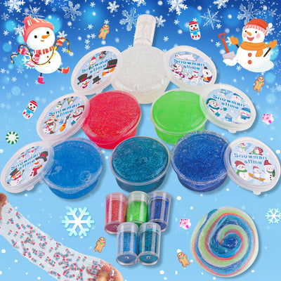 Build a Snowman Kit with clay and children's Clear Slime