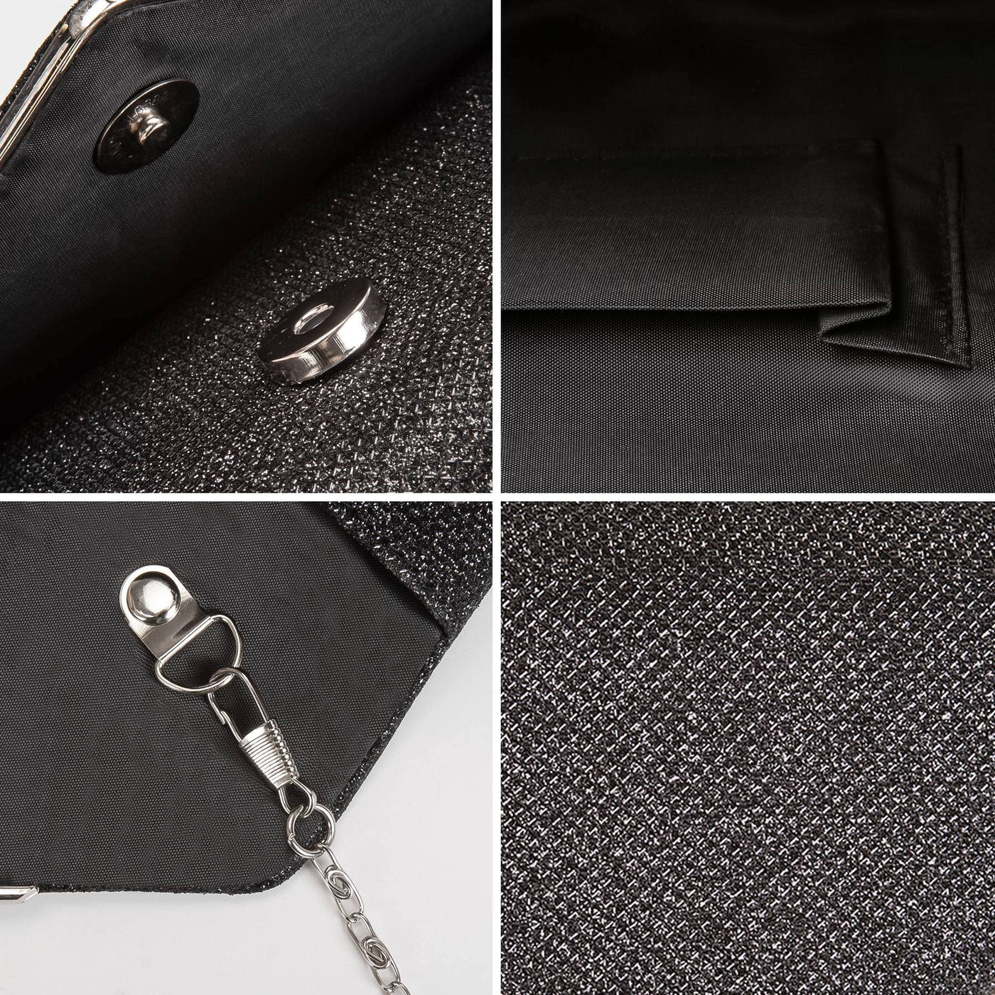 Clutch Lederhandtaschen mit abnehmbarer Kette