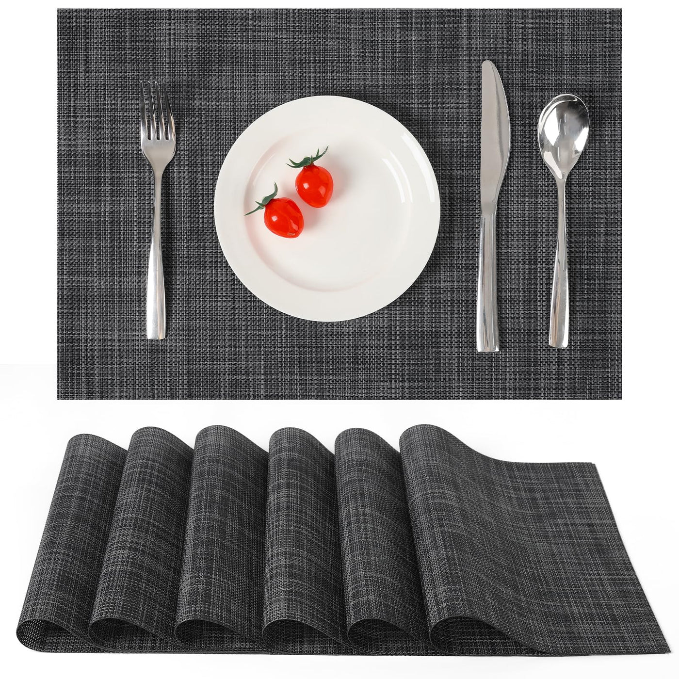 Set de 6 sets de table lavables, sets de table tissés antidérapants résistants à la chaleur