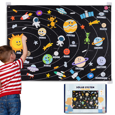 Solar system children with 61 felt figures planets children's toy  model space