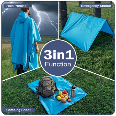 Rain Poncho Waterproof Rain Cape with Hood