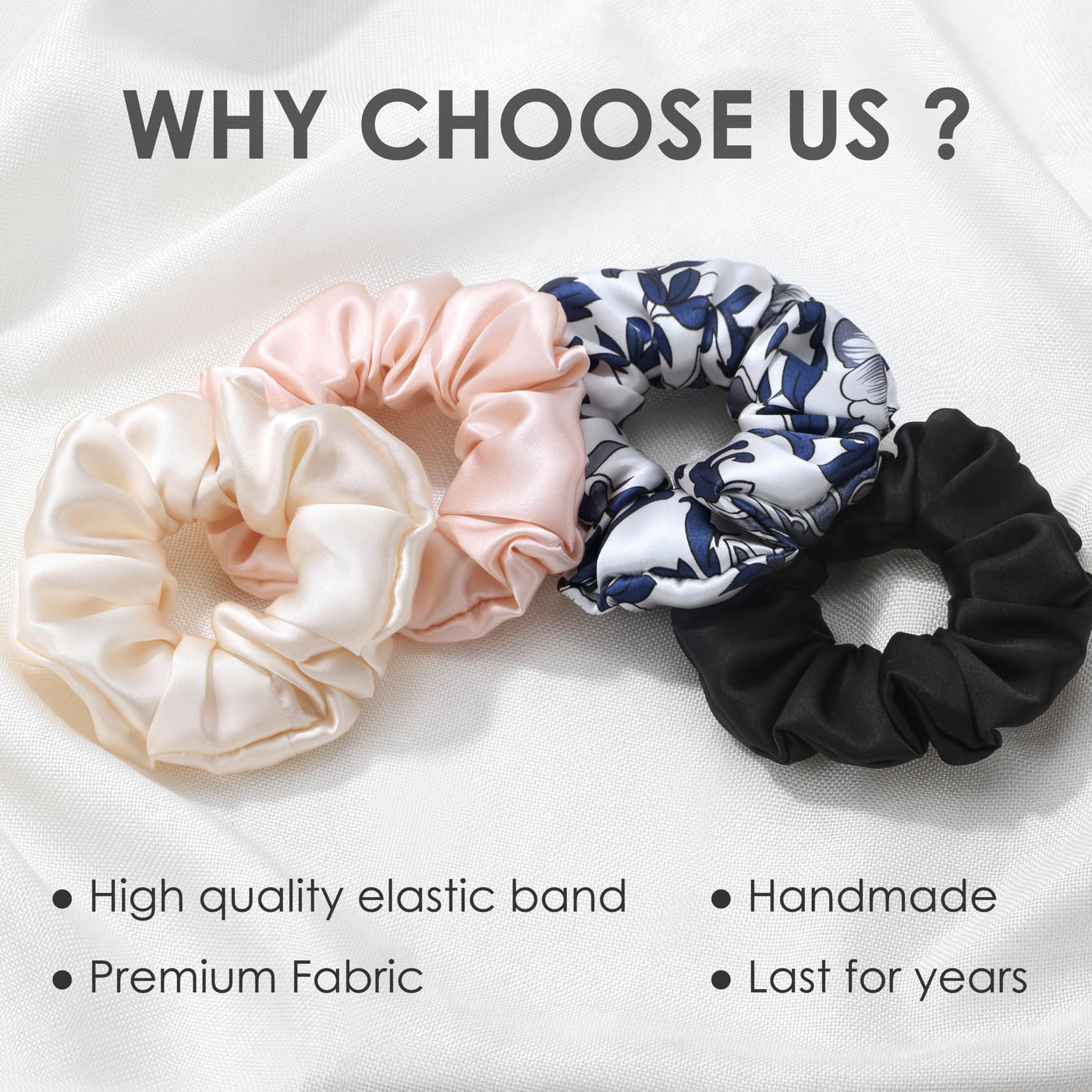 3 Pieces of Silk Hair Ties