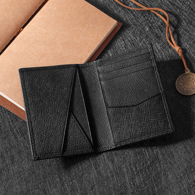 Brieftasche mit Kreditkartenhalter, schlanke Brieftasche mit RFID-Schutz, Brieftasche aus echtem Leder mit 9 Fächern