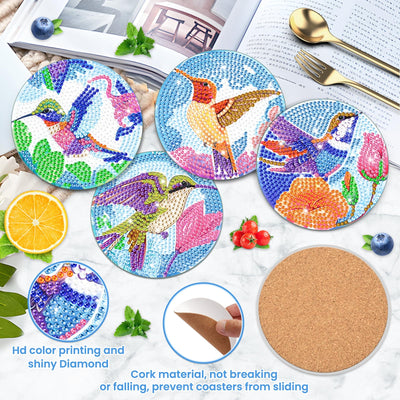 8 PCS Diamond Painting Coasters with Holder