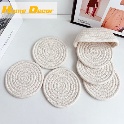 Boho coaster glasses with storage basket