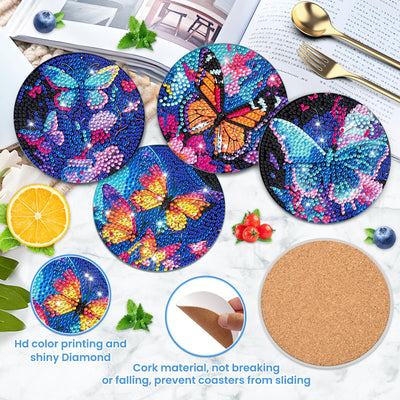 8 PCS Diamond Painting Coasters with Holder