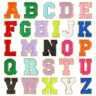 Selbstklebende Chenille-Buchstabenpatches zum Aufbügeln auf Kleidung, Stoff, Schuhe, Taschen