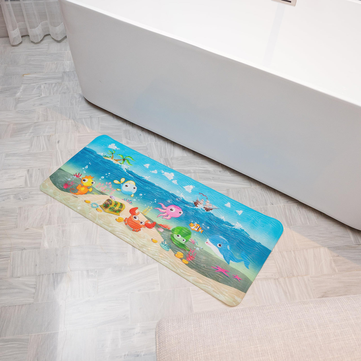 Bath mat: non-slip children's bath mat, baby-friendly, fun & safe bathing experience for toddlers in the bath & shower