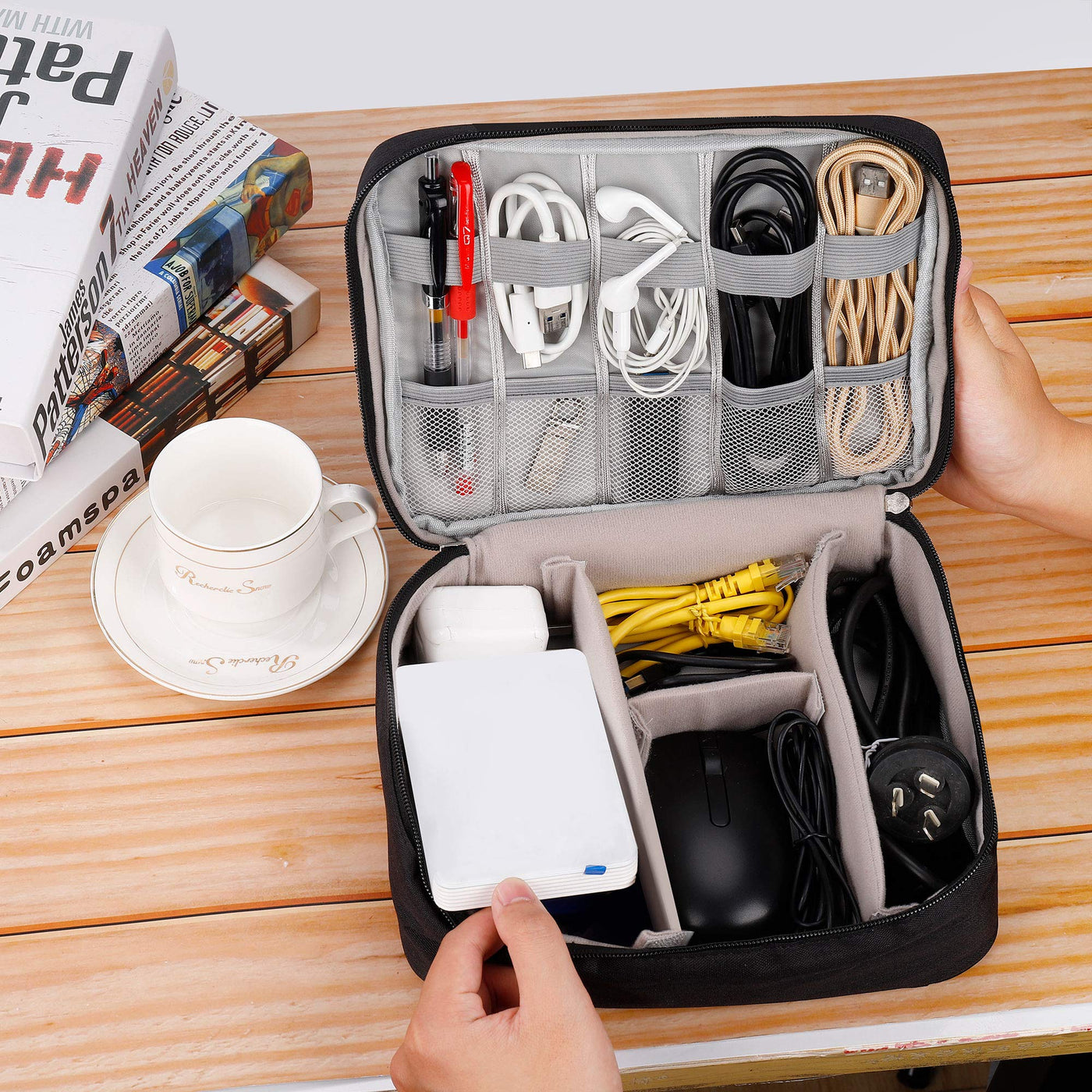 Electronic bag Large organizer for electronic accessories Waterproof cable bag for cables SD cards Hard drives Power bank USB sticks