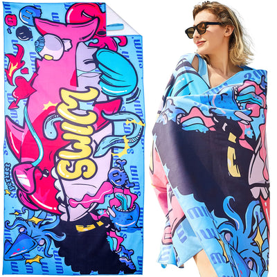 Serviette de plage Large, serviette en microfibre