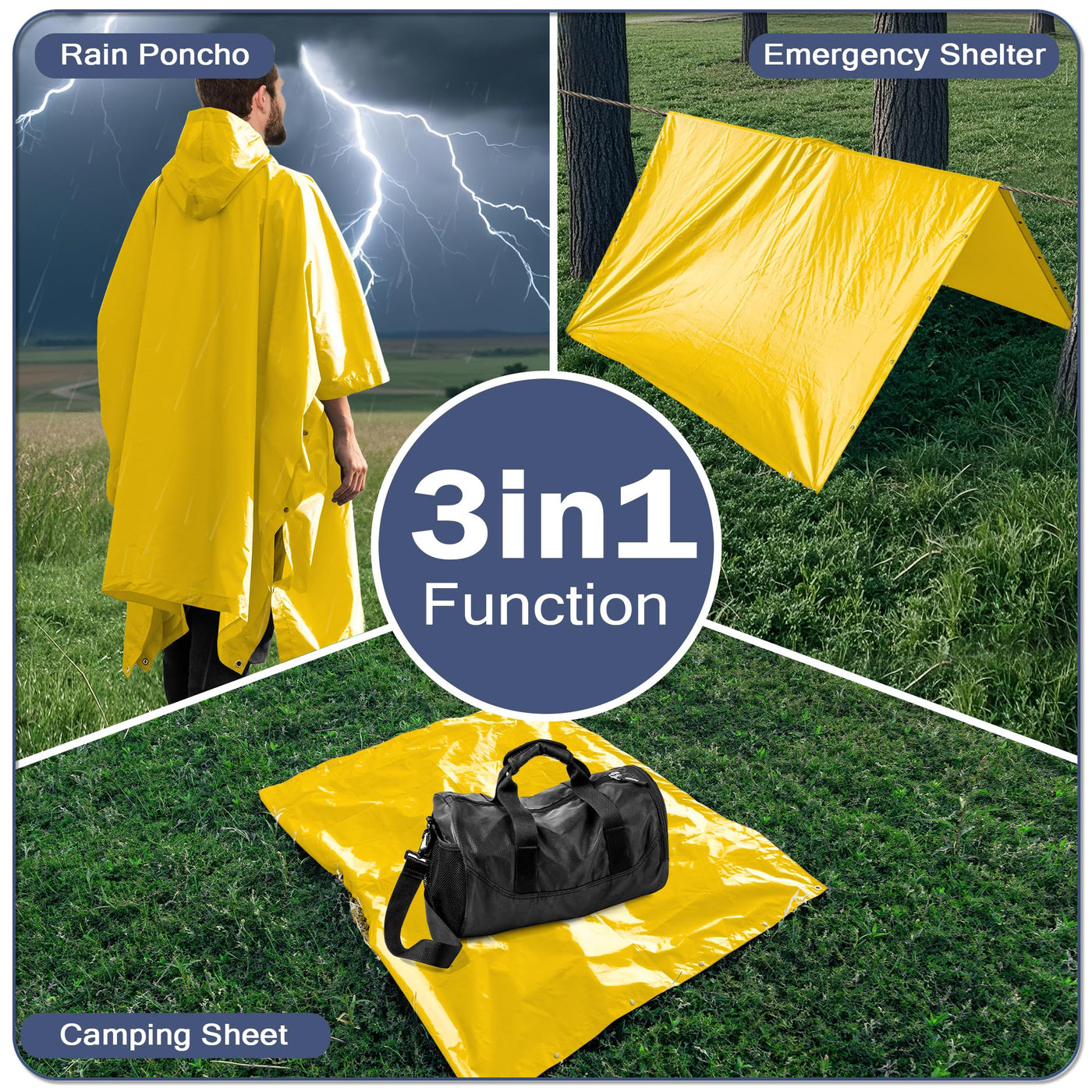 Rain Poncho Waterproof Rain Cape with Hood