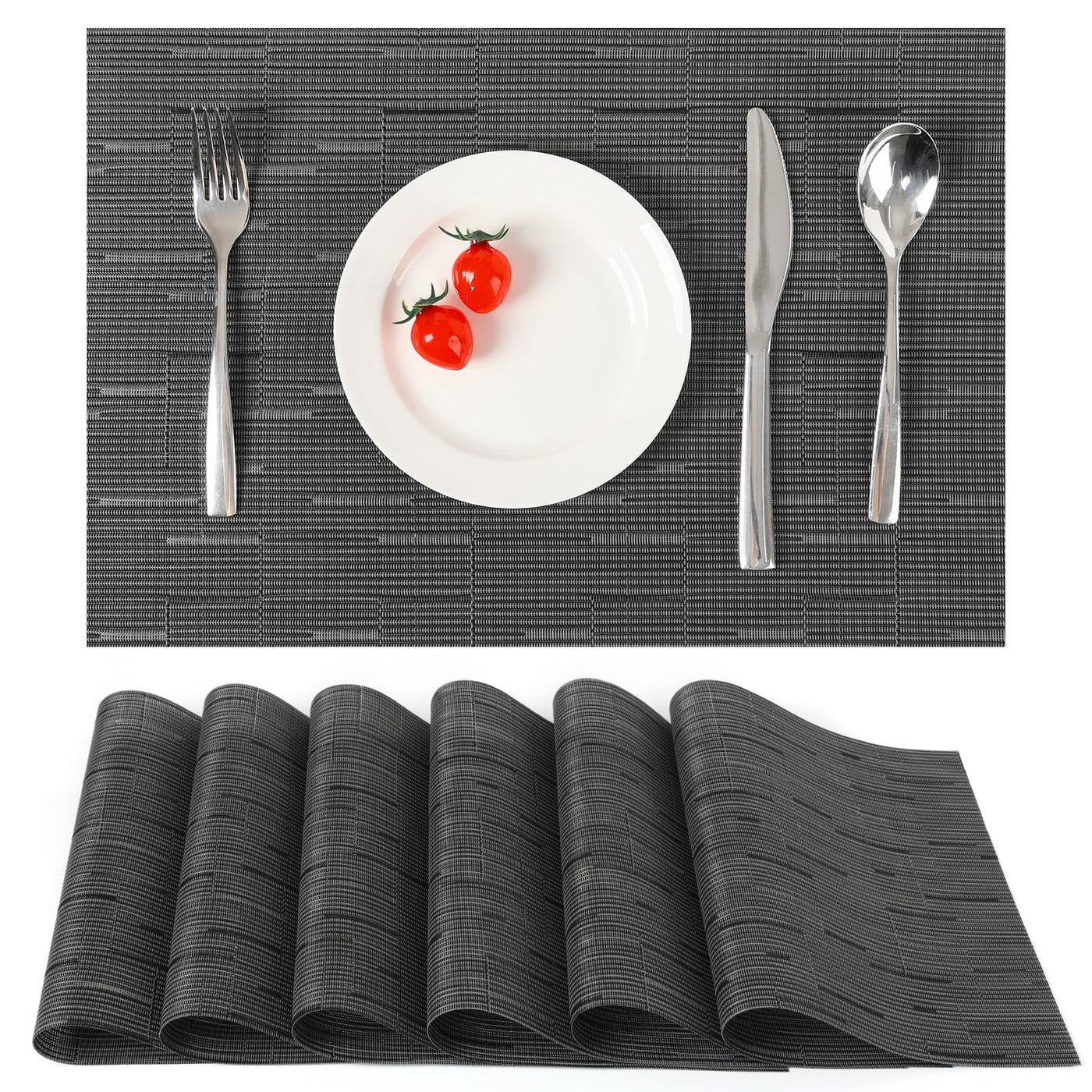 Set de 6 sets de table lavables, sets de table tissés antidérapants résistants à la chaleur