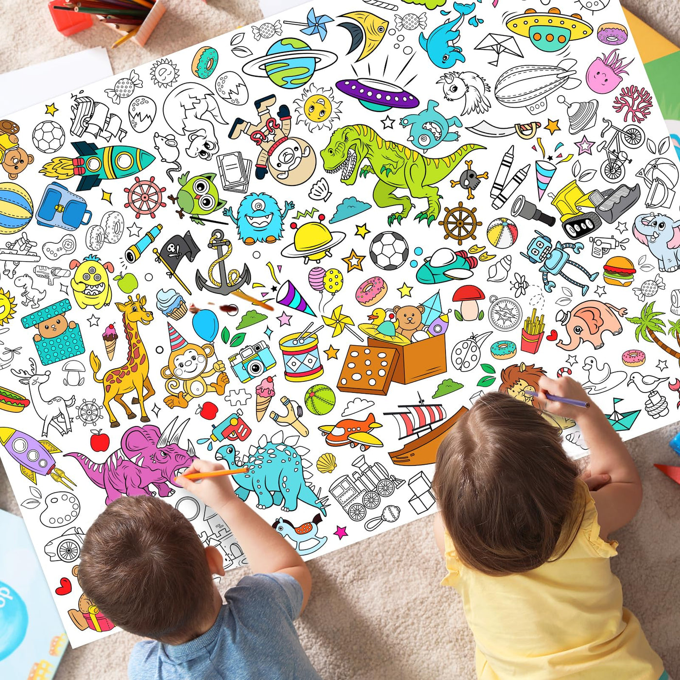 Paper tablecloth for children to color, dinosaur coloring tablecloth dinosaur coloring tablecloth