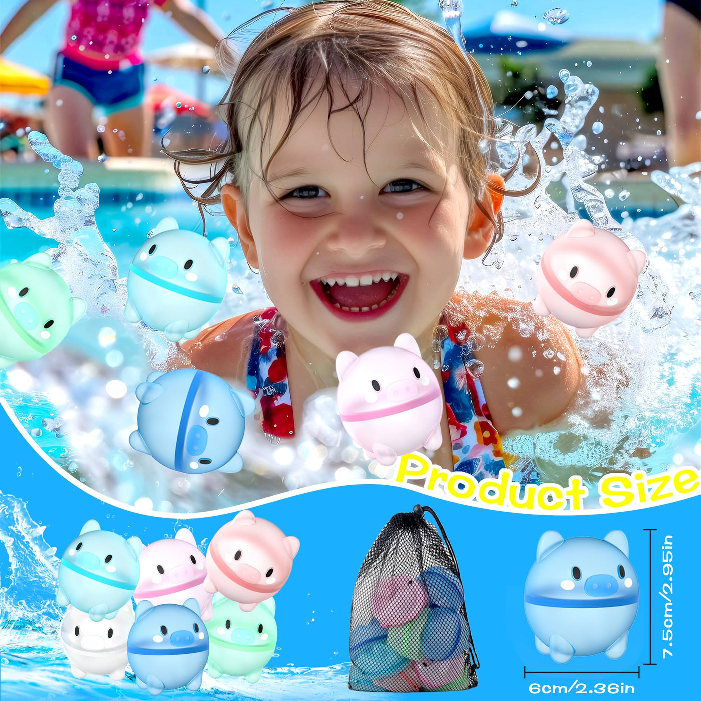 16 pièces de ballons d'eau réutilisables pour enfants et adultes, ballons d'eau à fermeture automatique