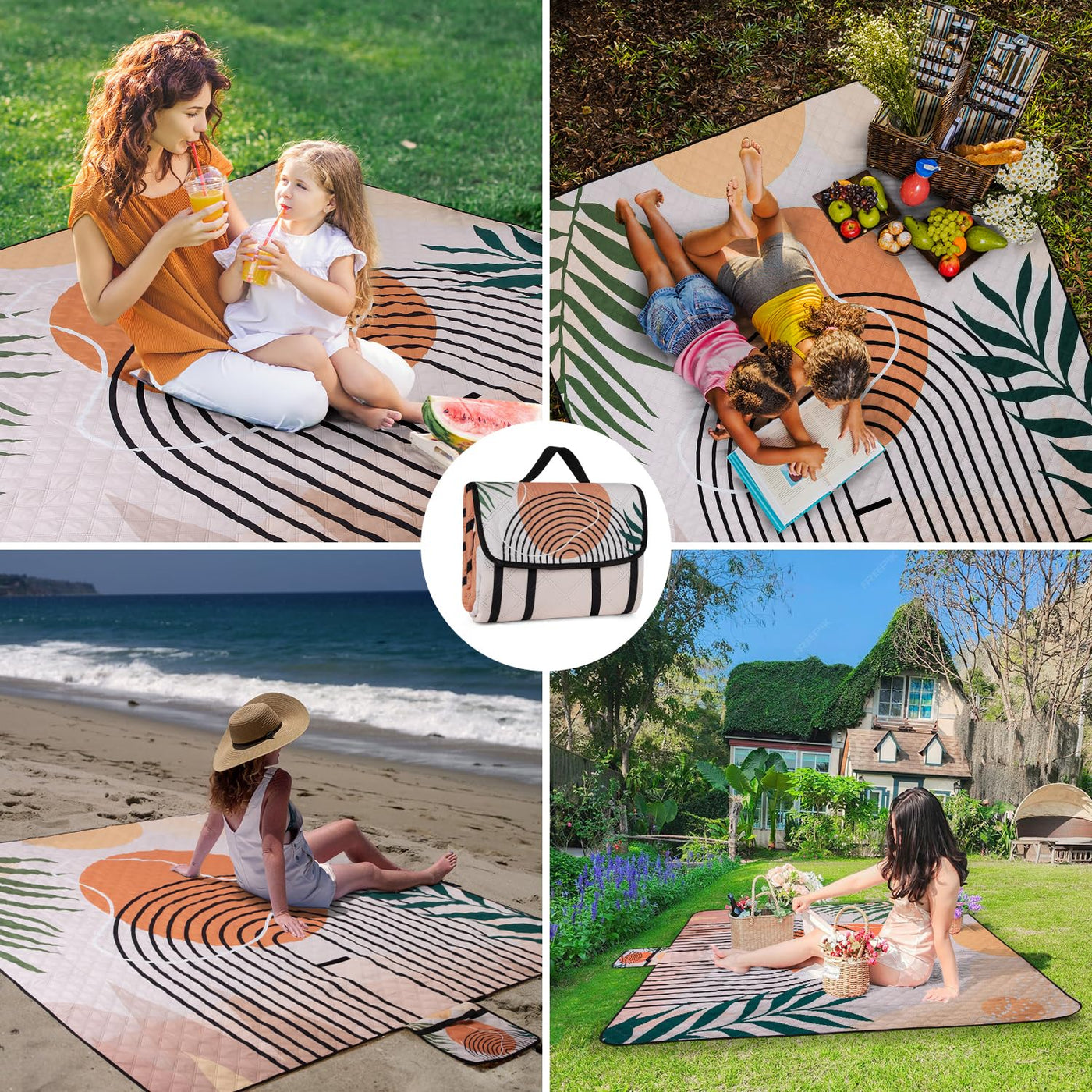 Couverture de pique-nique imperméable pour l'extérieur, tapis de plage