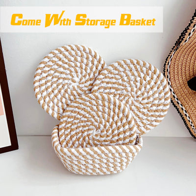 Verres à sous-verre Boho avec panier de rangement