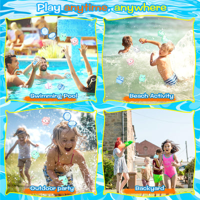 16 pièces de ballons d'eau réutilisables pour enfants et adultes, ballons d'eau à fermeture automatique