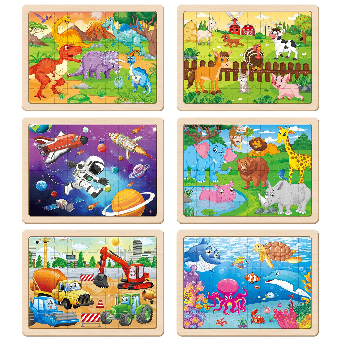 Children's animal wooden puzzle, preschool Educational toy