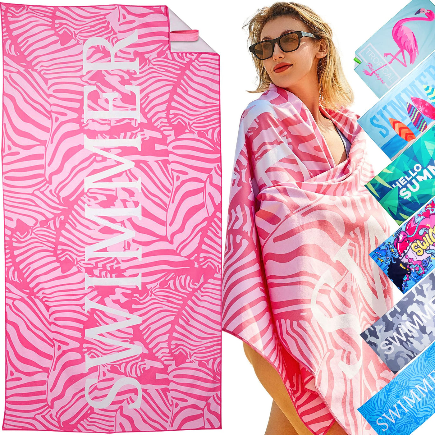 Serviette de plage Large, serviette en microfibre