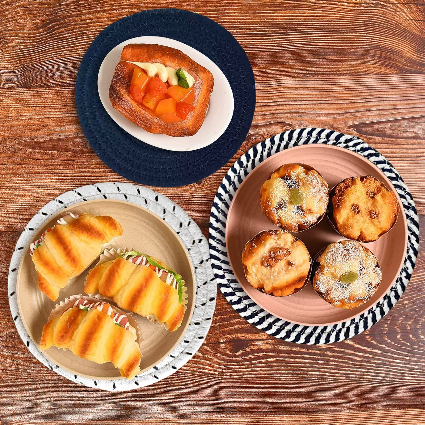 Support de Pot Chaud de Tapis de Tissage de Fil de Coton