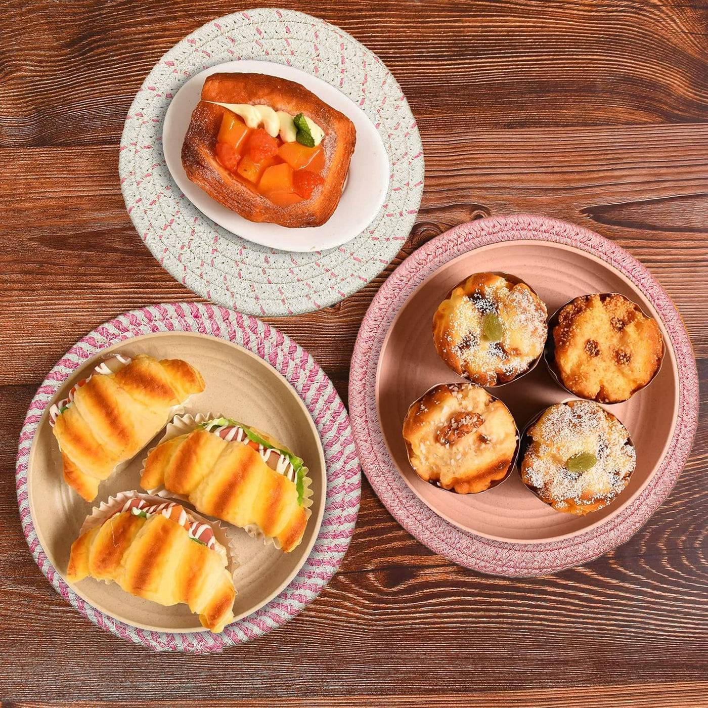 Support de Pot Chaud de Tapis de Tissage de Fil de Coton