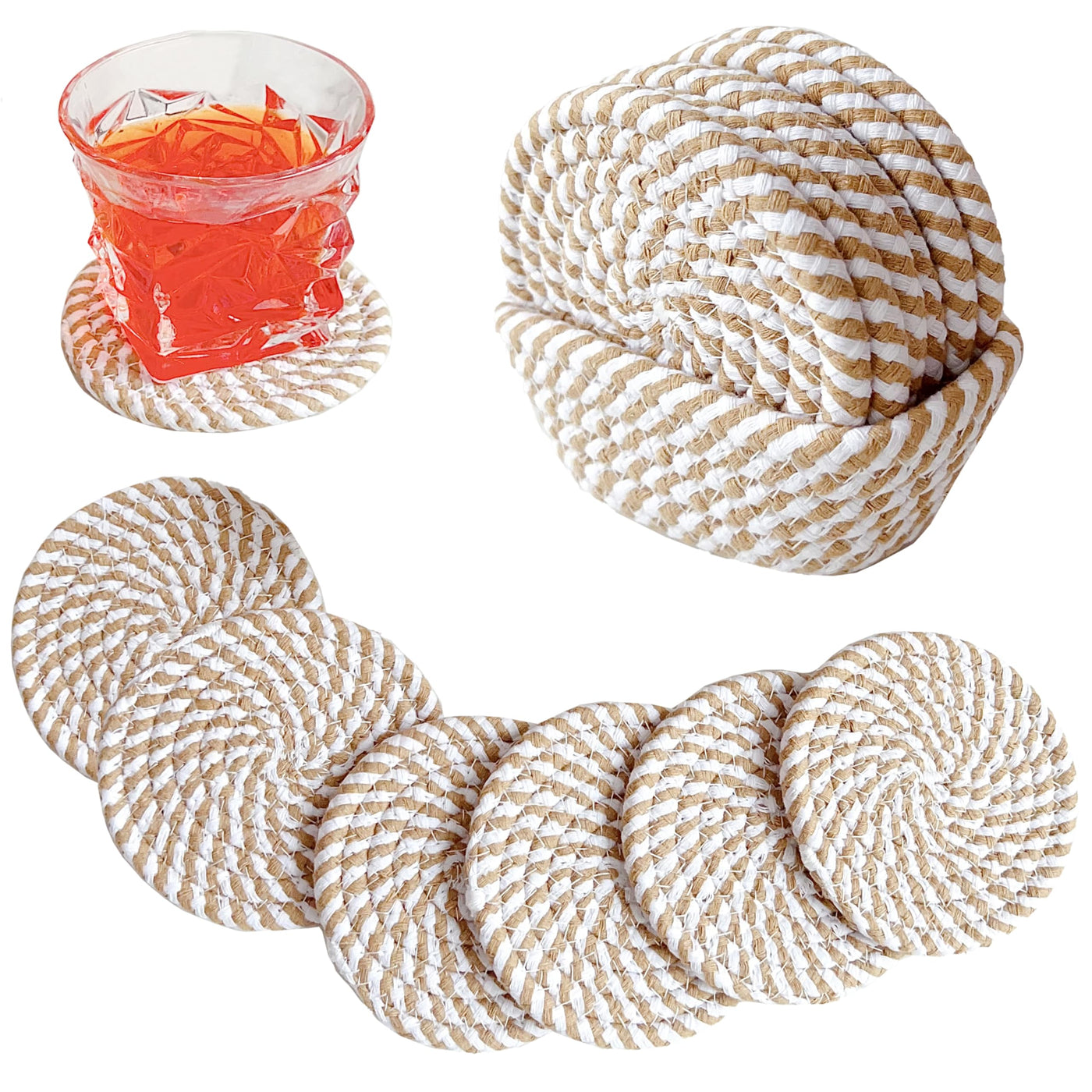 Verres à sous-verre Boho avec panier de rangement