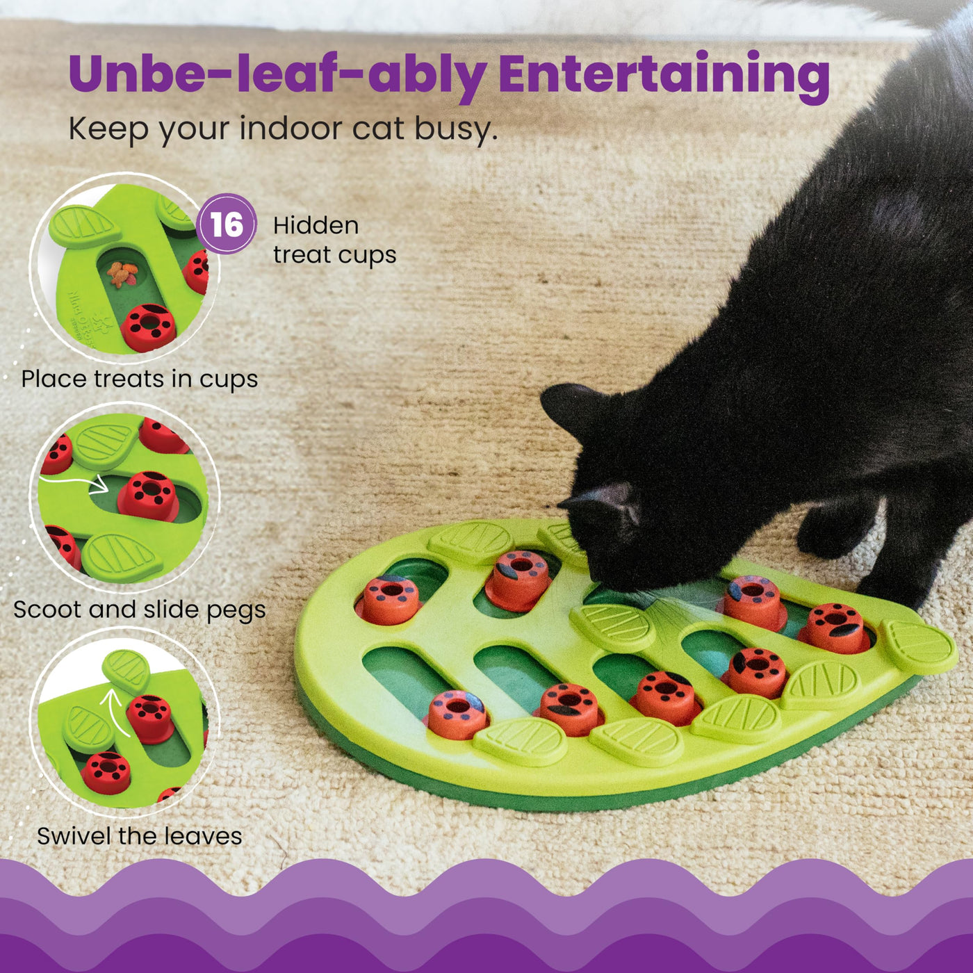 Petstages Buggin Out Puzzle Play - Interactive Cat Toy for Treats