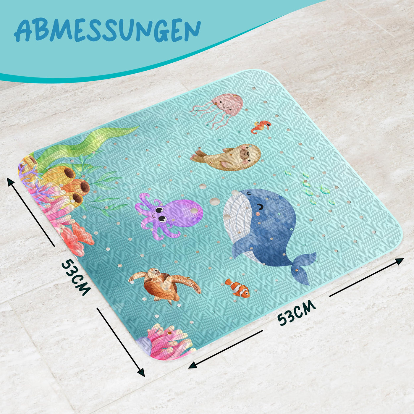 Tapis de douche antidérapant, avec suspension I Tapis de douche antidérapant sans BPA, sans plastifiants