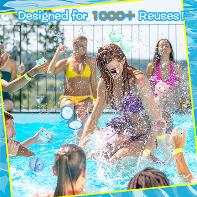 16 pièces de ballons d'eau réutilisables pour enfants et adultes, ballons d'eau à fermeture automatique