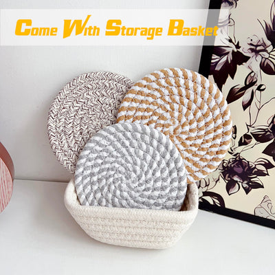 Verres à sous-verre Boho avec panier de rangement