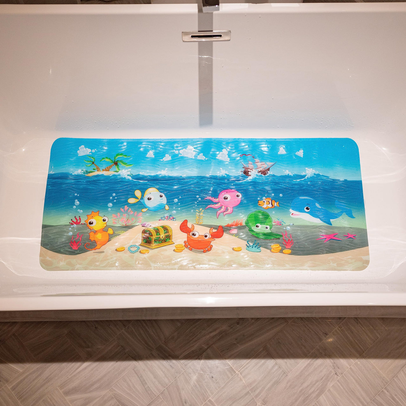 Bath mat: non-slip children's bath mat, baby-friendly, fun & safe bathing experience for toddlers in the bath & shower