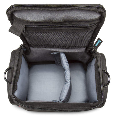 DSLM photo/camera bag system L with accessory compartments and carrying strap - suitable for bridge camera or system camera