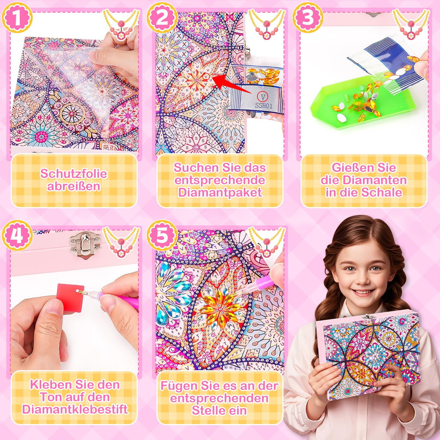 Crafting Diamond Painting jewelry box craft kit