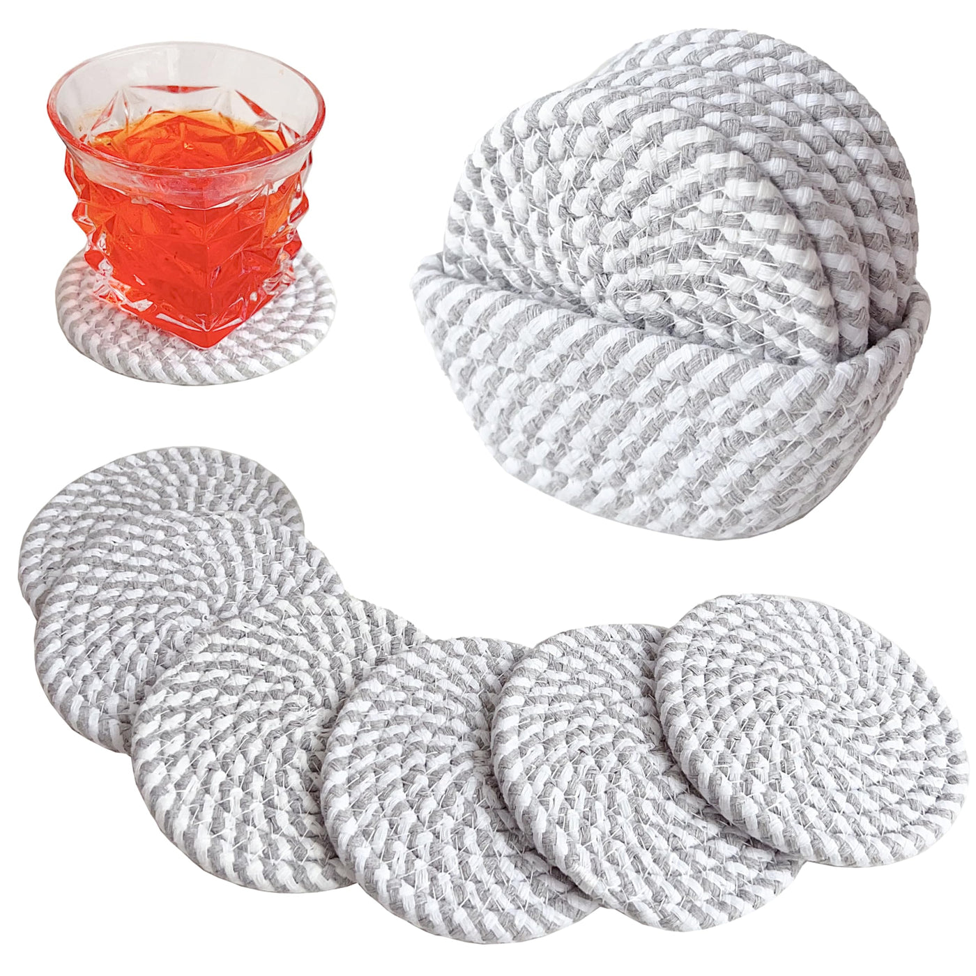 Verres à sous-verre Boho avec panier de rangement