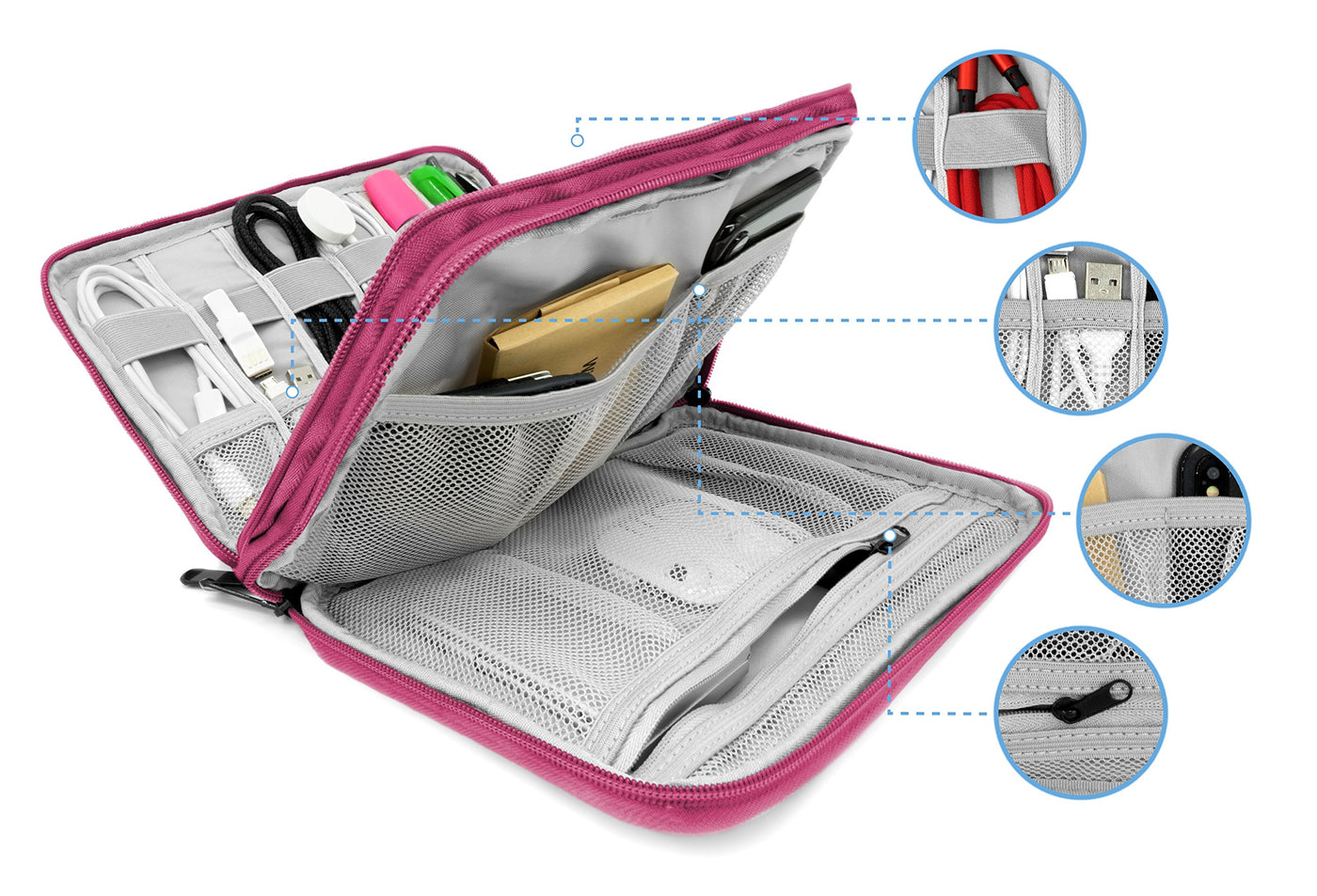 Universal cable organizer bag for electronic accessories - Travel cable bag storage