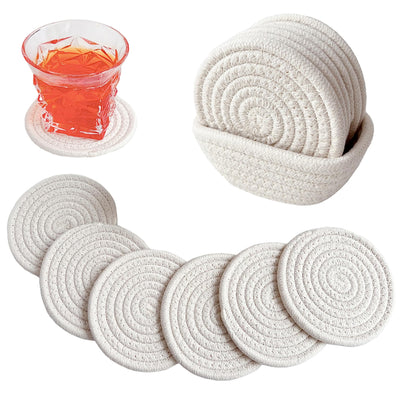 Boho coaster glasses with storage basket