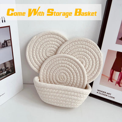 Boho coaster glasses with storage basket