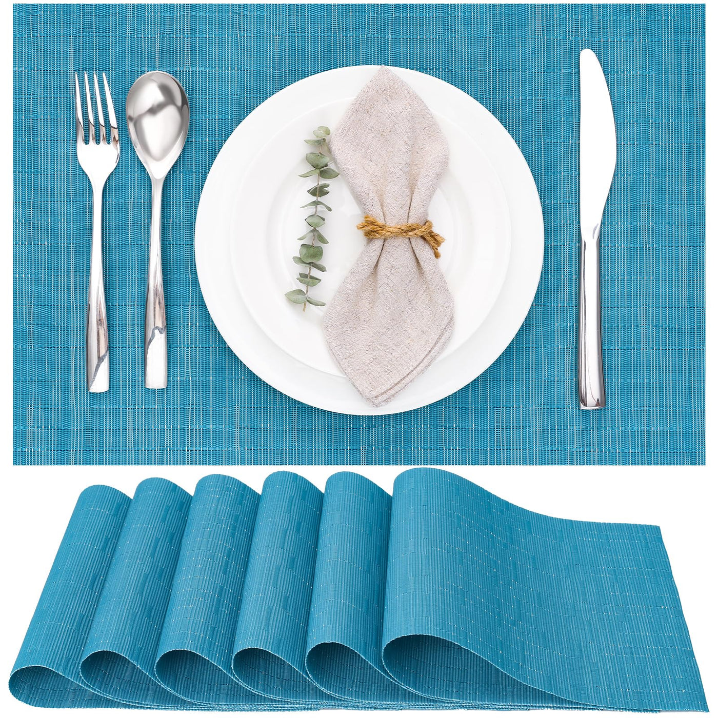 Placemats Washable Set of 6, Woven Placemats Non-slip Heat-resistant