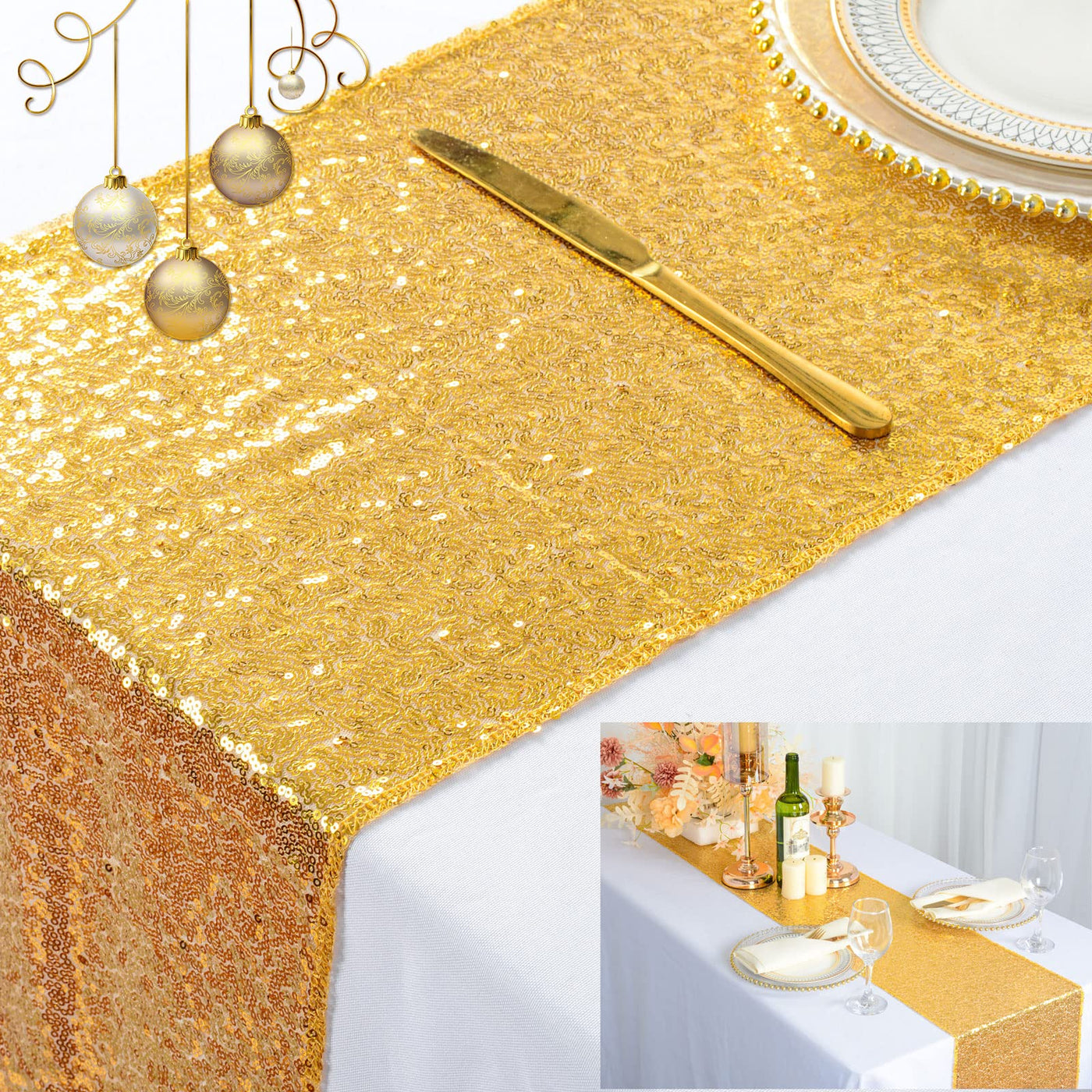 Glitter Tablecloth Dining Table Home Decor Party Tischl Christmas Event Decoration