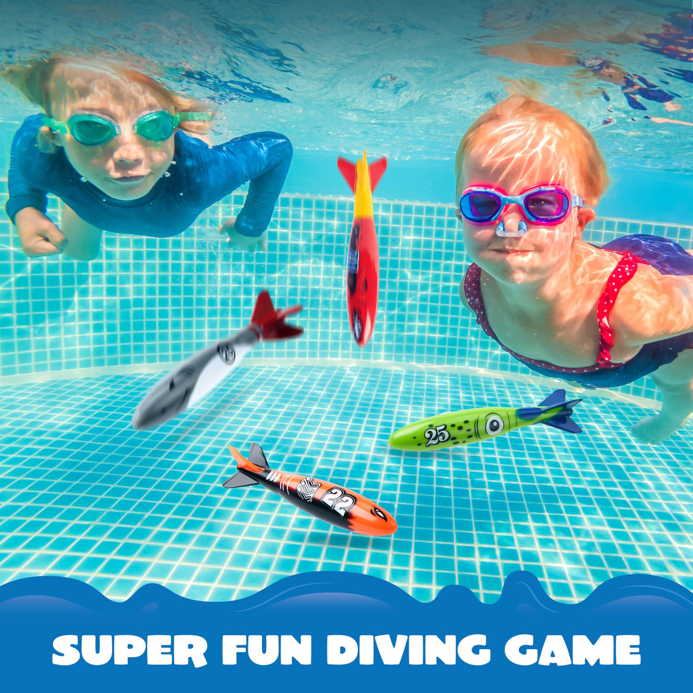 8 pieces torpedo, shark, diving toy for children