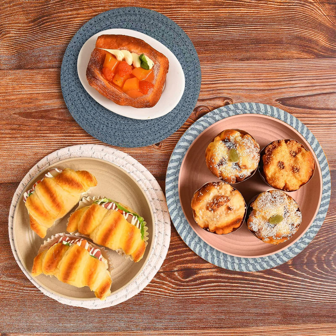 Support de Pot Chaud de Tapis de Tissage de Fil de Coton