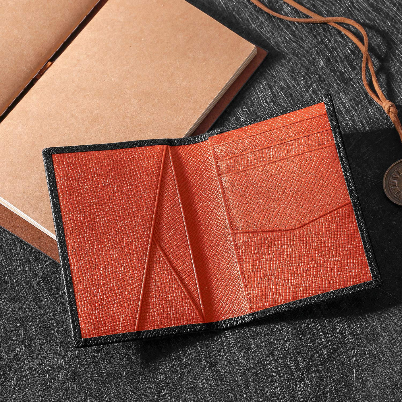 Portefeuille avec porte-cartes de crédit, portefeuille fin avec protection RFID, portefeuille en cuir véritable 9 compartiments