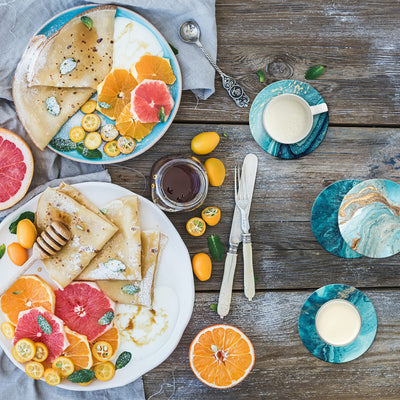 Sous-verres pour boissons, Sous-verres en céramique avec base en liège