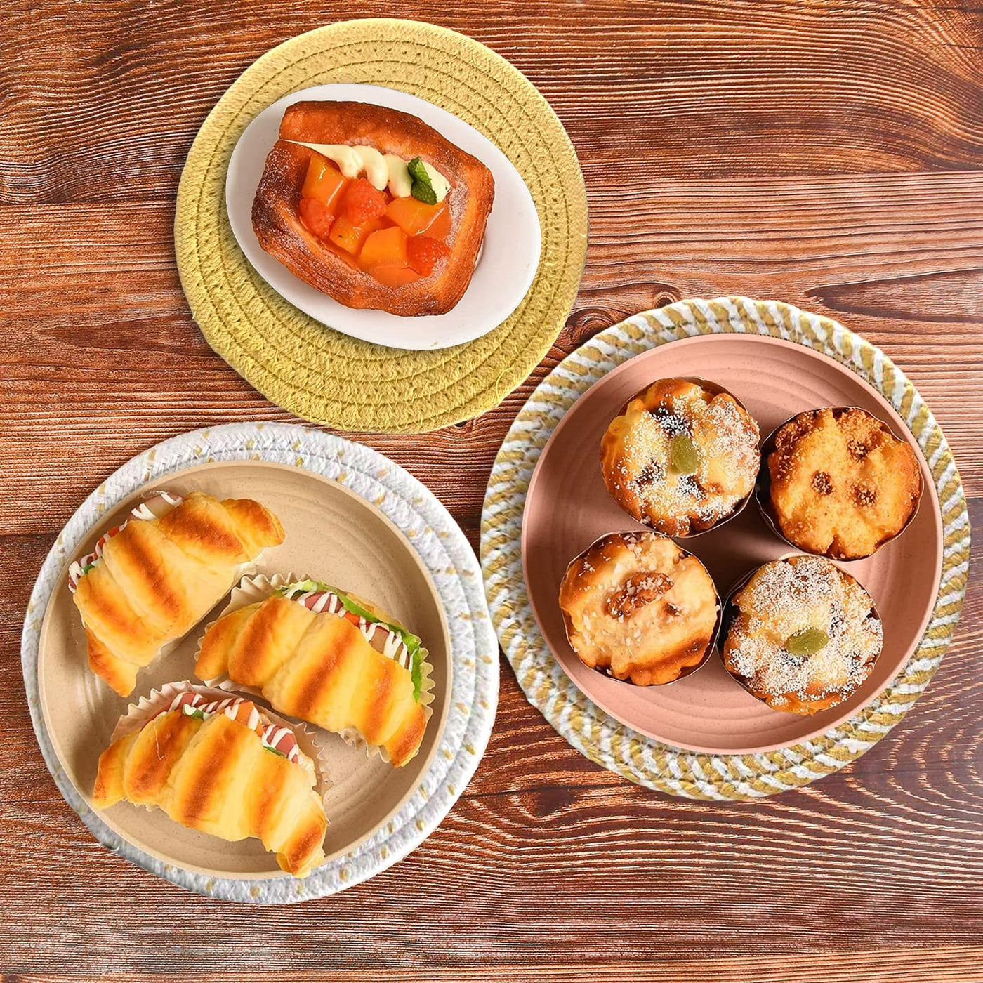 Support de Pot Chaud de Tapis de Tissage de Fil de Coton